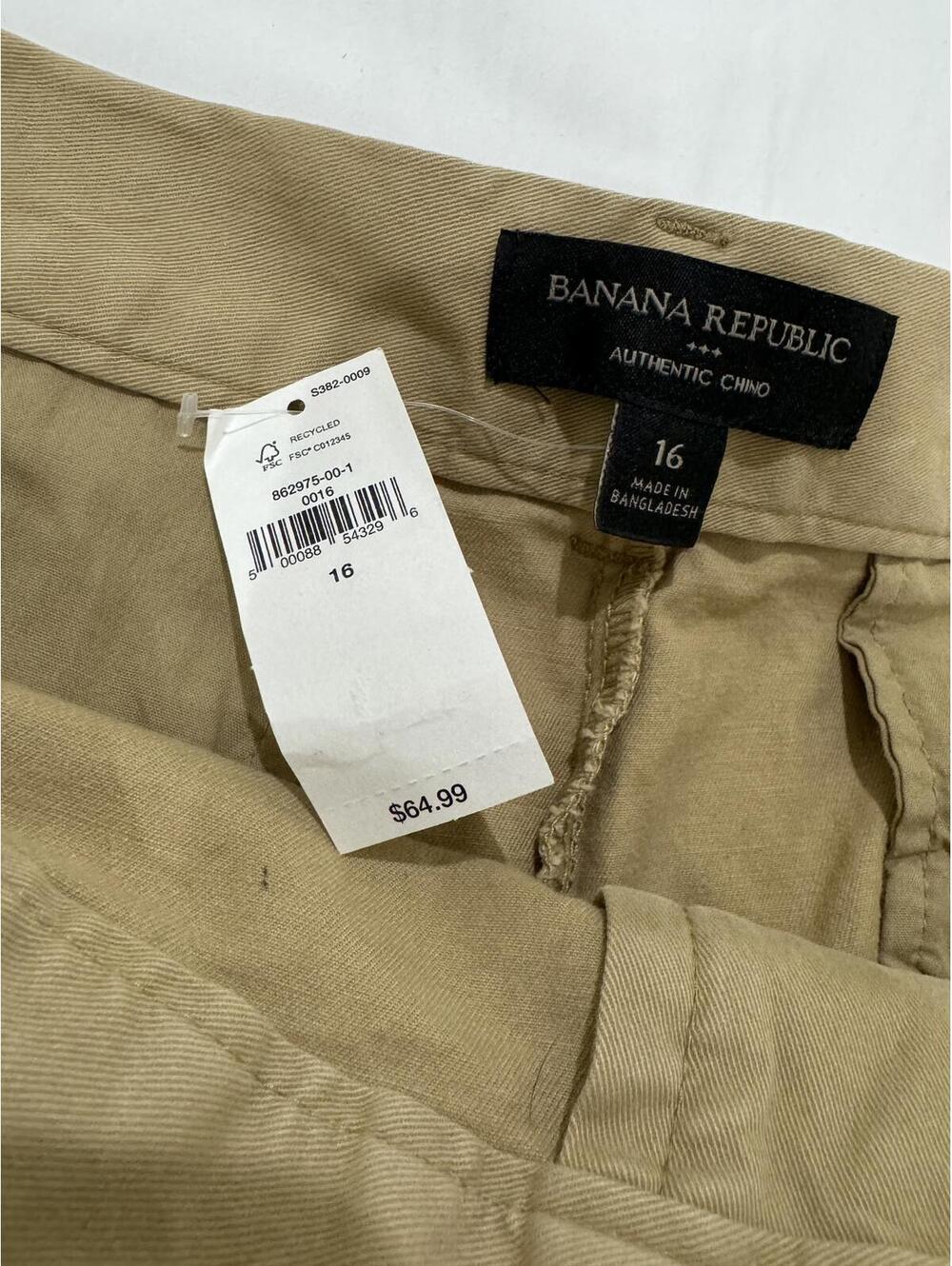 NWT Banana Republic Belted Authentic Chino Shorts Tan Khaki 16 - Picture 6 of 9